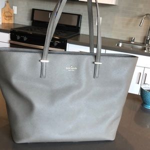 Kate Spade Leather Tote - Light Gray